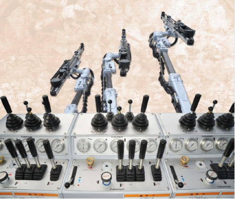 Drilling and boom/guide shell control